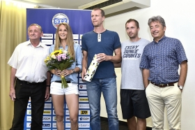 Tibor Macko, Magdaléna Rybáriková, tenisový tréner Petre Huber, kondičný Kristián Cupák, Igor Moška